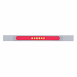 Chrome Top Mud Flap Plate w/ 28 LED 17" GLO Light Bar & Bezel - Red LED/Clear Lens
