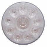 Stainless Top Mud Flap Plate w/ Three 10 LED 4" Lights & Grommets - Red LED/Clear Lens