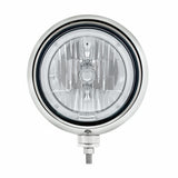 Black Guide Headlight 9007 Bulb w/ White LED Halo Rim