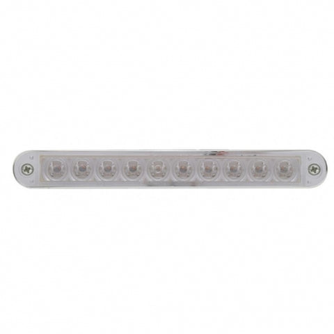 10 LED 6 1/2" Turn Signal Light Bar w/ Bezel - Amber LED/Clear Lens