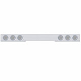 Chrome 1 Piece Rear Light Bar w/ Six 7 LED 4" Reflector Lights & Bezels - Red LED/Clear Lens