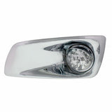 Kenworth T660 Front Bumper Light Bezel w/ 17 LED Reflector Watermelon Light & Visors (Driver) - Amber LED/Clear Lens