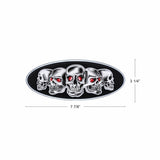 Chrome Die Cast Skull Emblem - Black