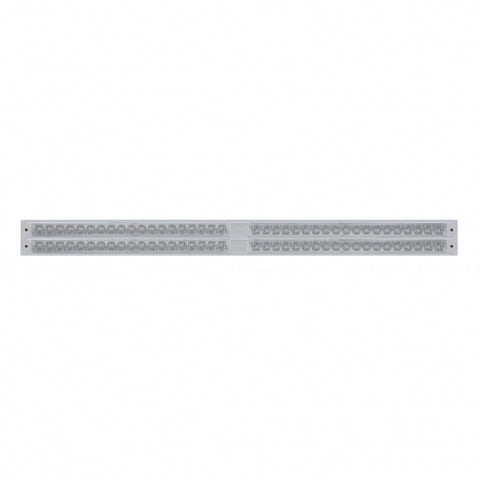 Chrome Top Mud Flap Plate w/ Four 19 LED 24" Reflector Light Bars - Red LED/Clear Lens