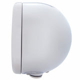 Stainless Steel Classic Half Moon Headlight No Bulb w/ LED Turn Signal - Clear Lens