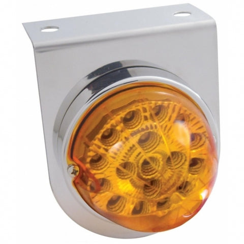 Stainless Steel Light Bracket w/ 17 Amber Dual Function Clear Reflector Light - Amber Lens