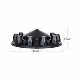 Matte Black Pointed Front Axle Cover w/ 33mm Thread-on Nut Cover