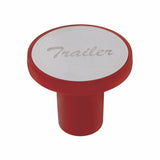 "Trailer" Aluminum Screw-On Air Valve Knob w/Stainless Plaque - Candy Red