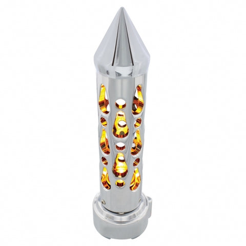 LED "Brooklyn" Spike Gear Shift Knob w/ Adaptor for 9 Speed - Amber