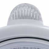 Stainless Steel Guide 682-C Headlight H4 w/ 34 Amber LED & LED Signal - Clear Lens