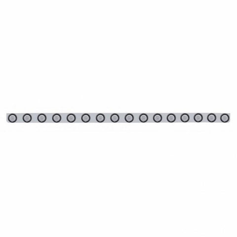 79 1/2" Stainless Bumper Light Bracket w/ Sixteen 9 LED 2" Light & Grommets - Red LED/Clear Lens