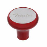 "Tractor" Deluxe Aluminum Screw-On Air Valve Knob w/Stainless Plaque - Candy Red