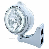 Stainless Steel Guide 682-C Headlight H4 w/ White LED & Dual Mode LED Signal - Clear Lens