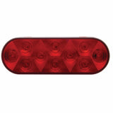 10 LED Oval Stop, Turn & Tail Light Kit - Red LED/Red Lens