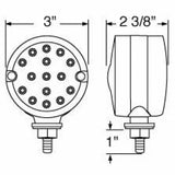 15 LED 3" Dual Function Reflector Single Face Light - Red LED/Red Lens