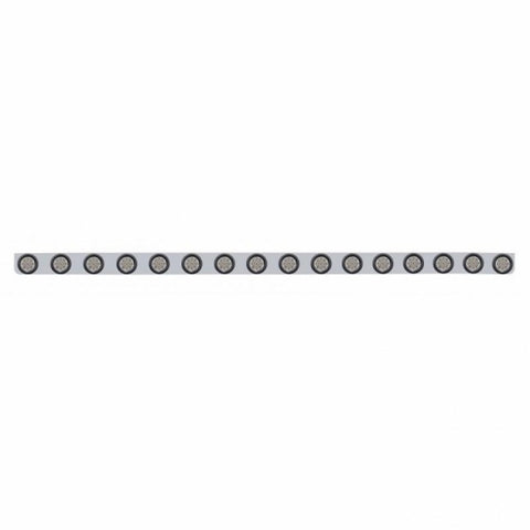 79-1/2" SS Bumper Light Bracket w/16X 9 LED 2" Reflector Light -Amber LED/Clear Lens