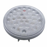 3 3/4" Bolt Pattern Chrome Spring Loaded Light Bar w/ Six 36 LED 4" Lights & Grommets - Red LED/Clear Lens