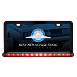 Black License Frame with 14 LED 12" Light Bar - Red LED/Red Lens