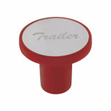 "Tractor" Aluminum Screw-On Air Valve Knob w/Stainless Plaque - Candy Red