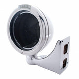 Chrome Classic Headlight No Bulb w/ LED Turn Signal - Amber LED/Clear Lens