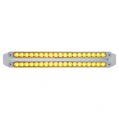 Dual 19 LED 12" Reflector Turn Signal Light Bars - Amber LED/Clear Lens