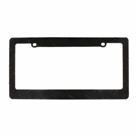 Black “Diamond Plate” License Plate Frame
