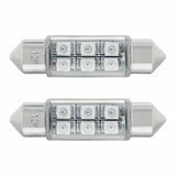 6-SMD High Power LED 6418 / 6461 36 mm Light Bulb - Amber (2 Pack)