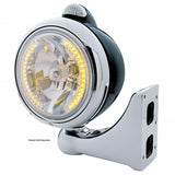 Black Guide 682-C Headlight H4 w/ 34 Amber LED & LED Signal - Clear Lens