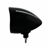 Black "Billet" Style Groove Headlight w/ Visor 5 LED Bulb - Chrome