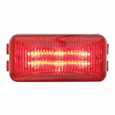 6 LED Rectangular Clearance/Marker Light - Red LED/Red Lens