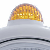 Stainless Steel Guide 682-C Headlight H4 w/ Amber LED & Dual Mode LED Signal-Amber Lens