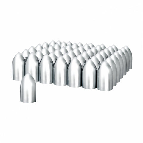 33mm x 3 7/8" Chrome Plastic Bullet Nut Cover - Thread-On (60 Pack)