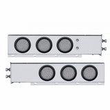 2" Bolt Pattern Stainless Spring Loaded Light Bar w/ Six 36 LED 4" Lights & Grommets - Red LED/Clear Lens