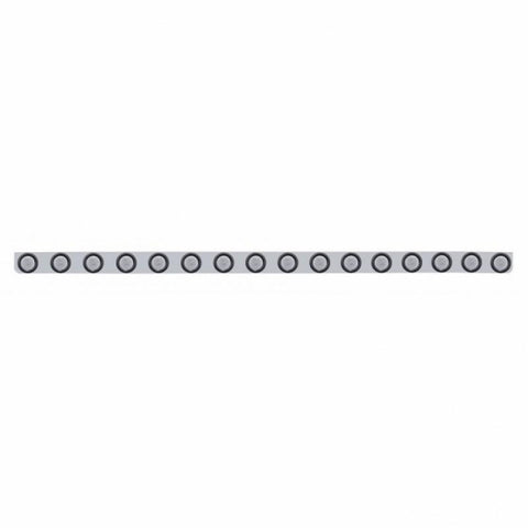 79 1/2" Stainless Bumper Light Bracket w/ Sixteen 9 LED 2" Light & Grommets - Amber LED/Clear Lens