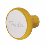 "Trailer" Deluxe Aluminum Screw-On Air Valve Knob w/Stainless Plaque - Electric Yellow