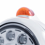 Chrome Guide 682-C Headlight 11 LED Bulb & Dual Mode LED Signal - Amber Lens
