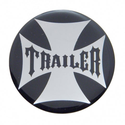 "Trailer" Maltese Cross Air Valve Knob Sticker Only - Black