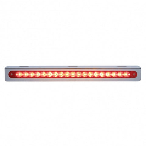 Stainless Steel Light Bracket 19 LED 12" Light Bar x 1 - Red LED/Red Lens