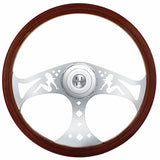 18" Lady Style Wood Steering Wheel For 2006+ Peterbilt & 2003+ Kenworth Trucks