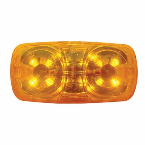 12 LED Rectangular Clearance/Marker Light - Amber LED/Amber Lens