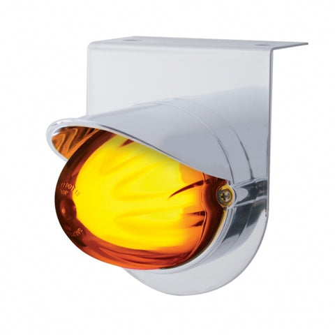 Stainless Light Bracket w/ 9 LED Dual Function "GLO" Watermelon Light & Visor - Amber LED/Amber Lens
