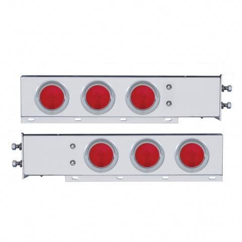 2 1/2" Bolt Pattern Stainless Spring Loaded Light Bar w/ Six 4" Lights & Visors