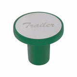 "Trailer" Aluminum Screw-On Air Valve Knob w/Stainless Plaque - Emerald Green