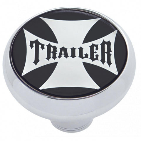 "Trailer" Deluxe  Air Valve Knob - Black Maltese Cross Sticker