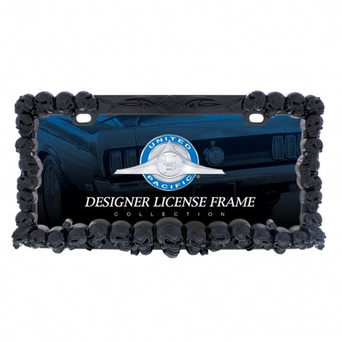Skull License Frame - Black