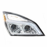 Chrome LED Projection Headlight w/LED Position Light For 2018-2020 Freightliner Cascadia