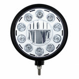 Black "Billet" Style Groove Headlight 11 LED Bulb - Chrome