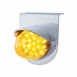 Stainless Light Bracket w/ 19 LED Reflector Light & Visor - Amber LED/Amber Lens