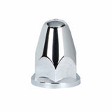 33mm X 2 5/8" Chrome Plastic Bullet Nut Cover W/ Flange - Push-On (60 Pack)
