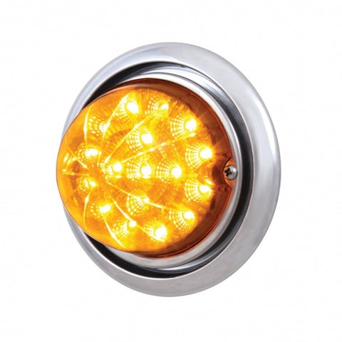 Freightliner Columbia Front Bumper Light w/ 17 LED Reflector Watermelon Light - Amber LED/Amber Lens